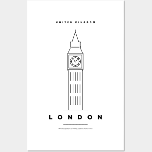 London Minimal Black Line Design Posters and Art